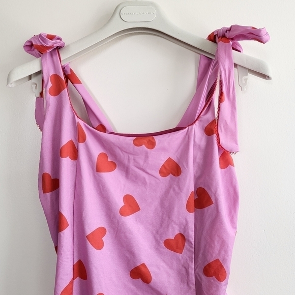 New Beach Riot Sydney Valentine Heart Barbie Pink One-Piece Swimsuit NWT XL - Picture 11 of 17